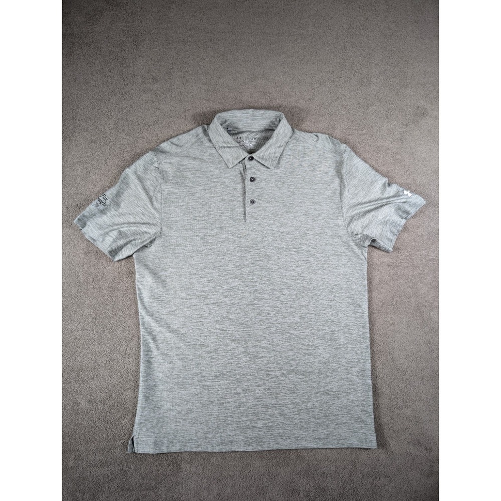 Under Armour Men's Golf Polo Shirt Size M‎ Gray Fox Prairie Golf Club IN LOGO